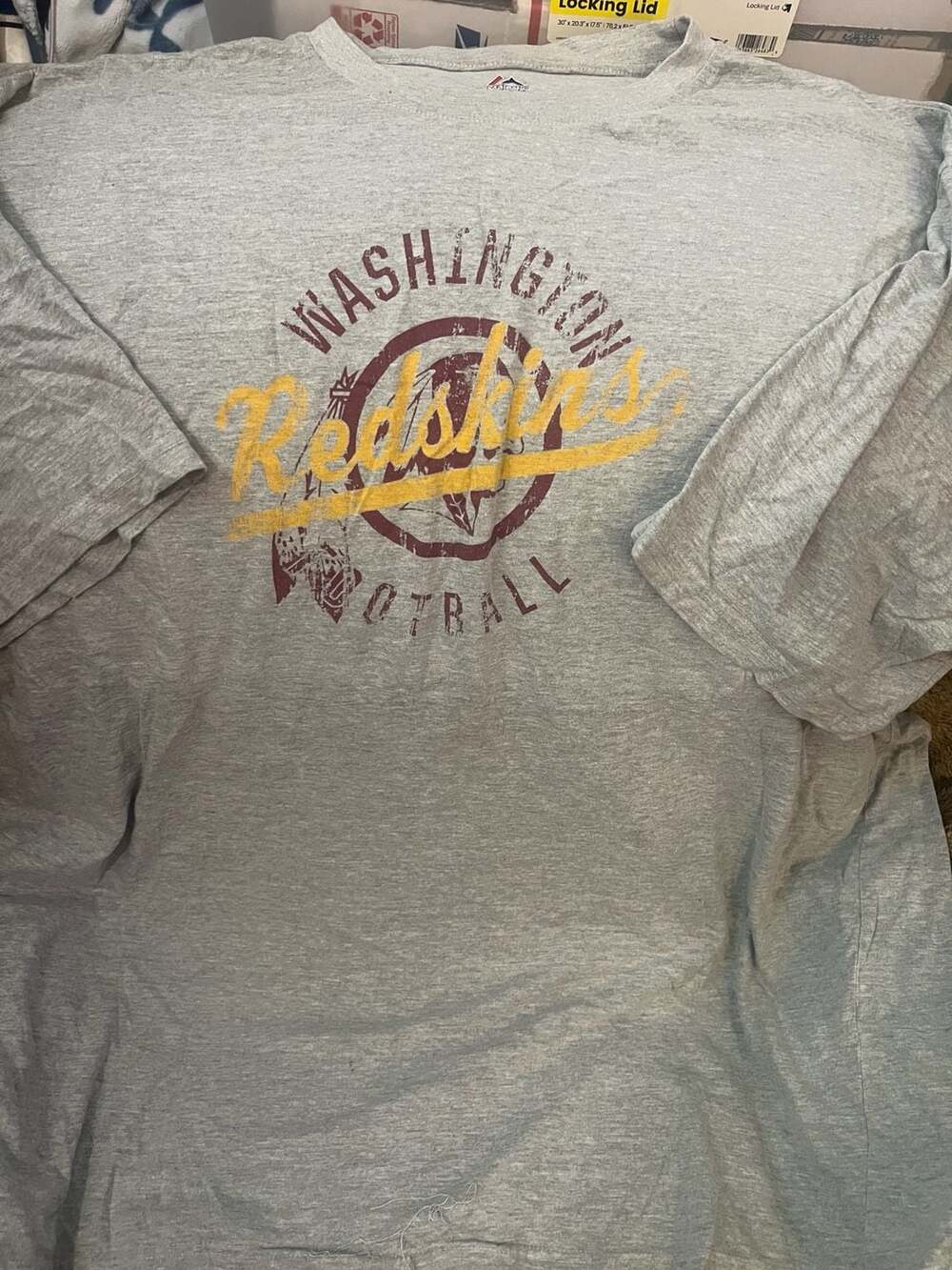Majestic Washington Redskins Football Gray T-Shirt Size 4XLT